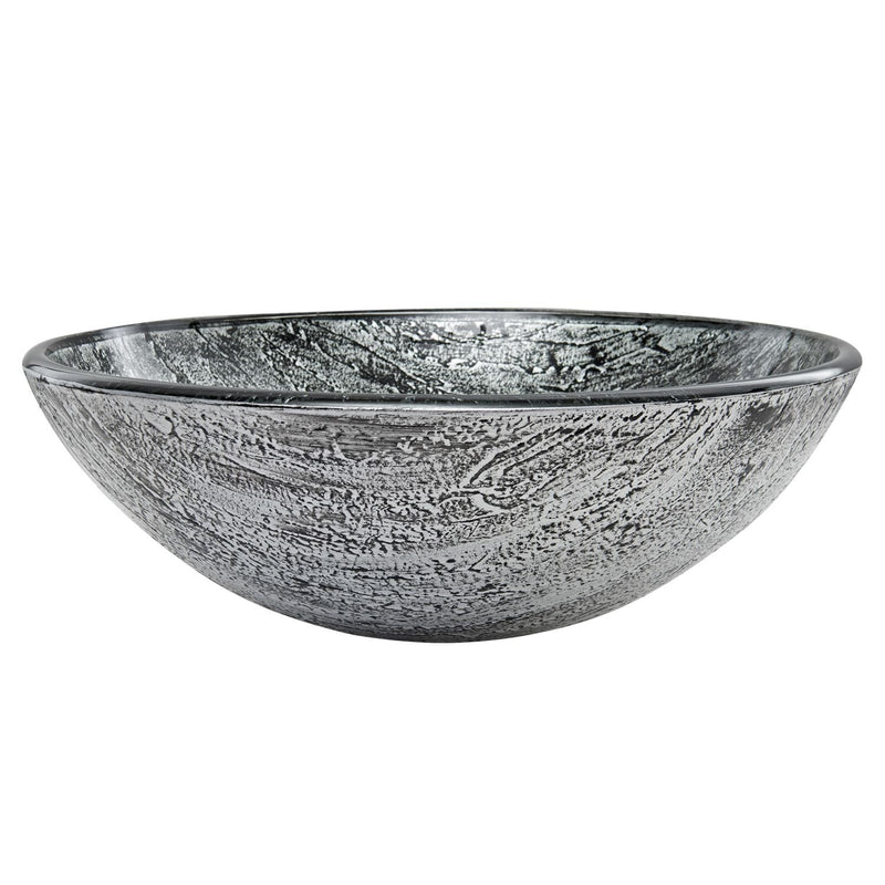 Round Glass Vessel Bathroom Sink/Basin with Deep Bowl, Titanium M2620
