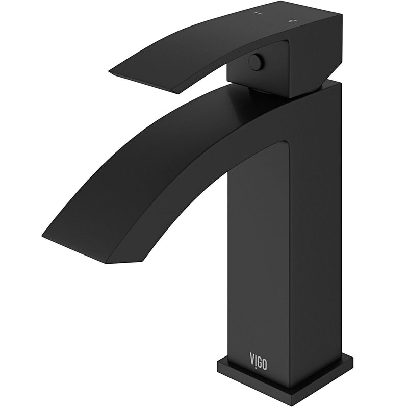 Satro Single Handle Single Hole Bathroom Sink Faucet, WaterSense Certified, Matte Black B3107
