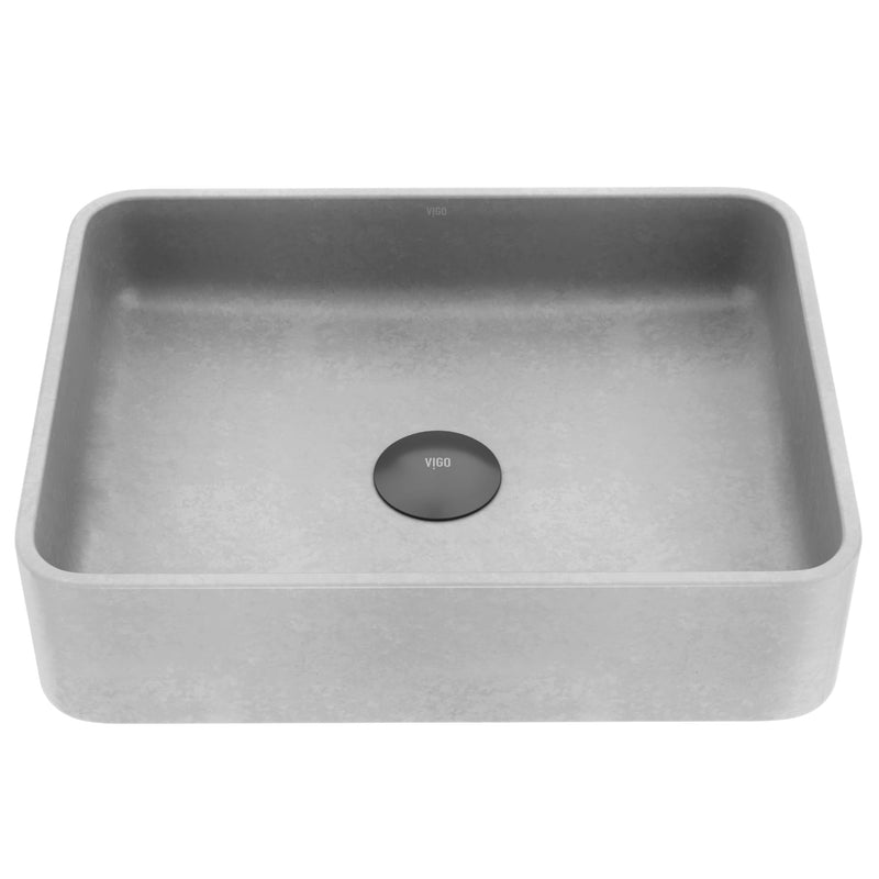 Segovia Gothic 16x12-in Deep Grey Bathroom Sink/Basin with Rectangular Vessel Y5985