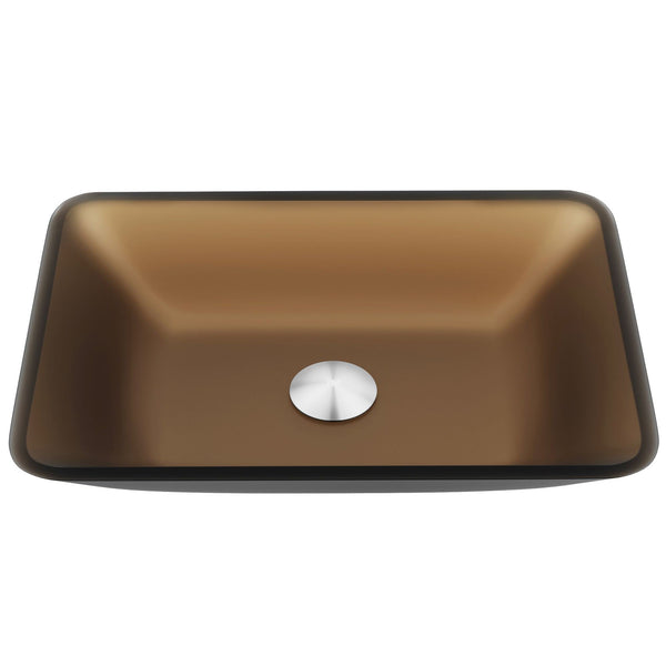 Sottile Glass Bathroom Sink/Basin and Faucet Set with Rectangular Vessel, Various Colours V6552