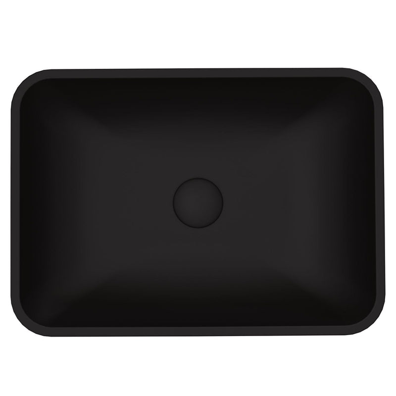 Sottile Rectangular Vessel Bathroom Sink/Basin with Deep Bowl, Black Z5963