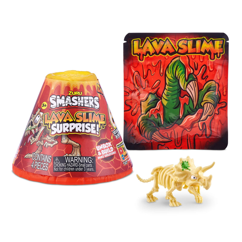 Volcano Lava Slime with Dinosaur Toy Favour, Multi-Coloured, 4-pk, Ages 5+, for Arts & Crafts/Birthday Favour P8206