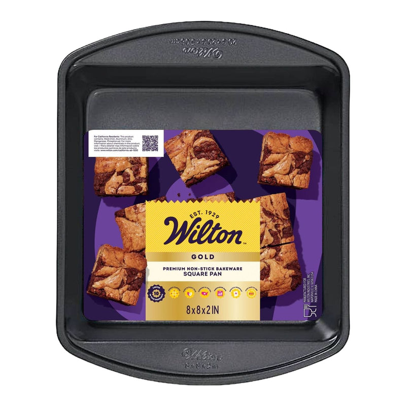 Gold Premium Non-Stick Bakeware Square Cake Pan, 8x8x2-in M1863