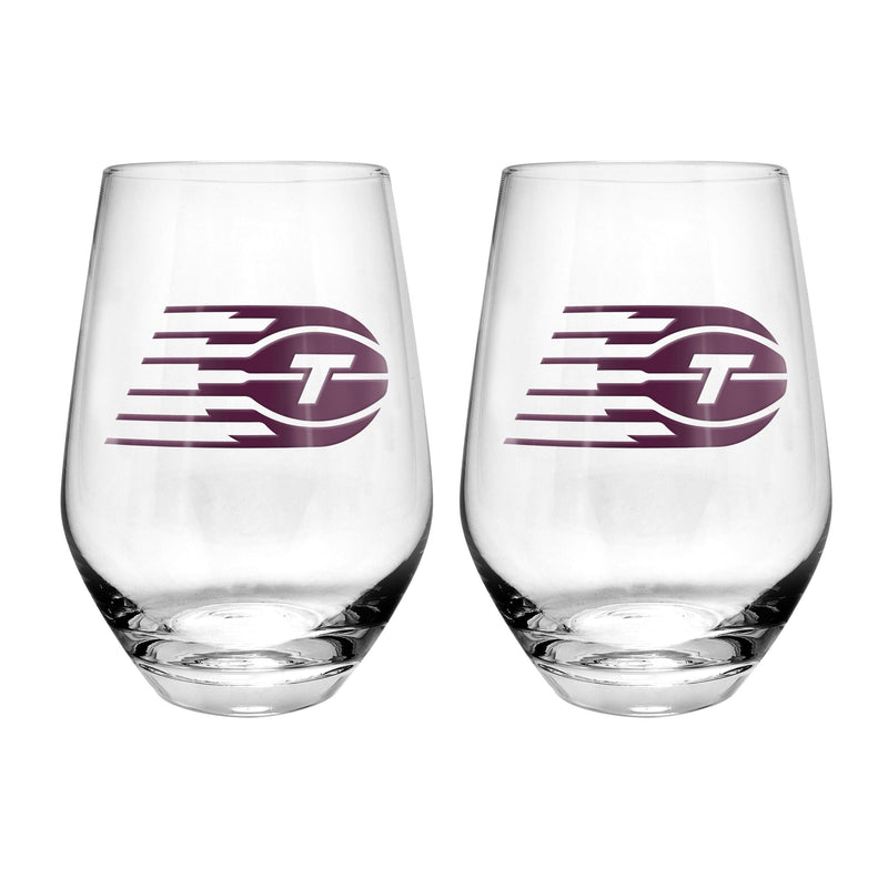 Stemless Wine Glasses/Tumbler Set, For Basketball Fans/Collectors, Clear, 19-oz, 2-pk T4633