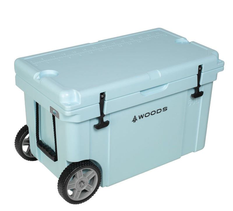 ARCTIC Wheeled Roto-Moulded Cooler with Handle, 65-L, Light Blue O0658
