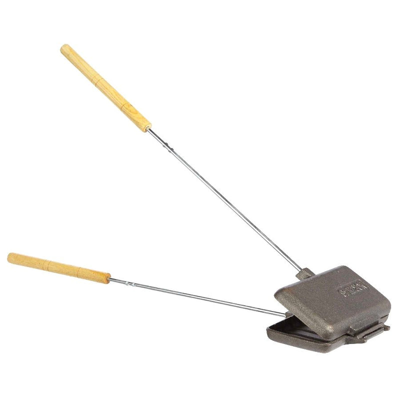 Cast Iron Long Handle Double Camping Cooker/Toaster, 9-in O2378