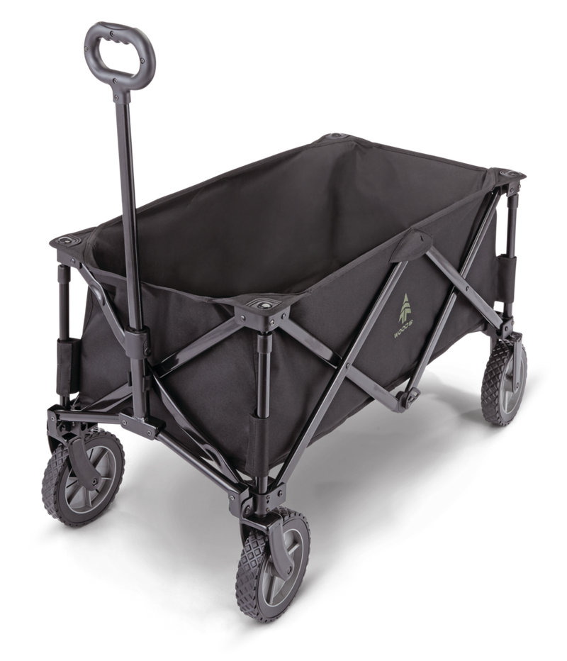 Outdoor Collapsible Folding Utility Standard Wagon & Carry Bag, 150 lb Capacity, Black Z0536