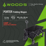 Outdoor Collapsible Folding Utility Standard Wagon & Carry Bag, 150 lb Capacity, Black