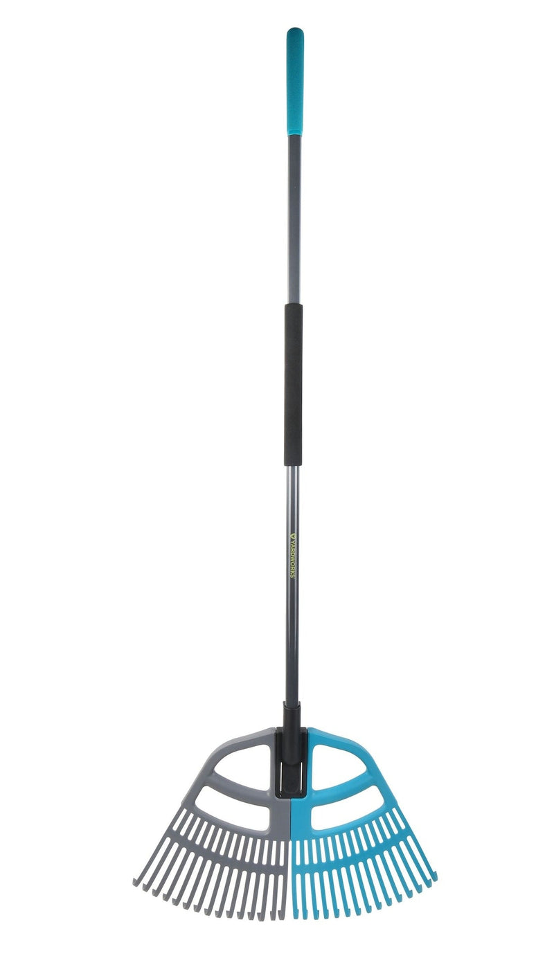 3-in-1 30-Tine Leaf Rake with Fibreglass Shaft, 24-1/2-in Wide S4085