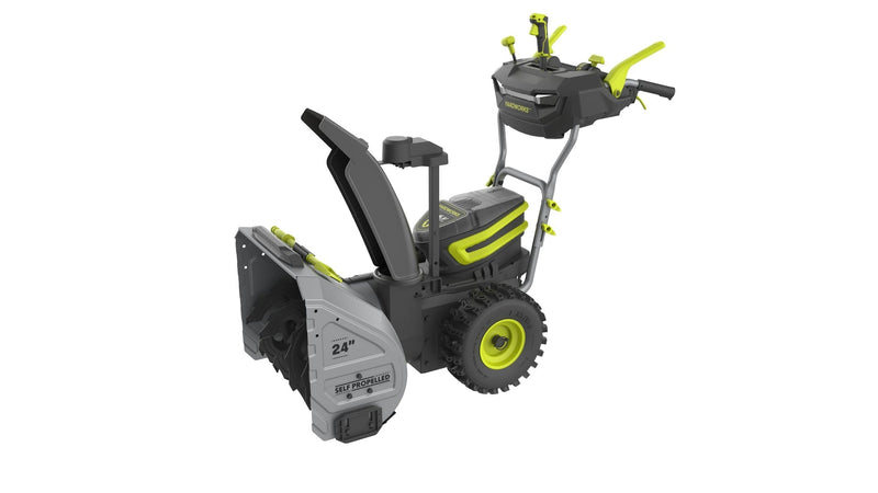 96V 24-in Two-Stage Brushless Self-Propelled Cordless Electric Snow Blower with 2x8Ah Batteries & 2x4A Chargers W6700