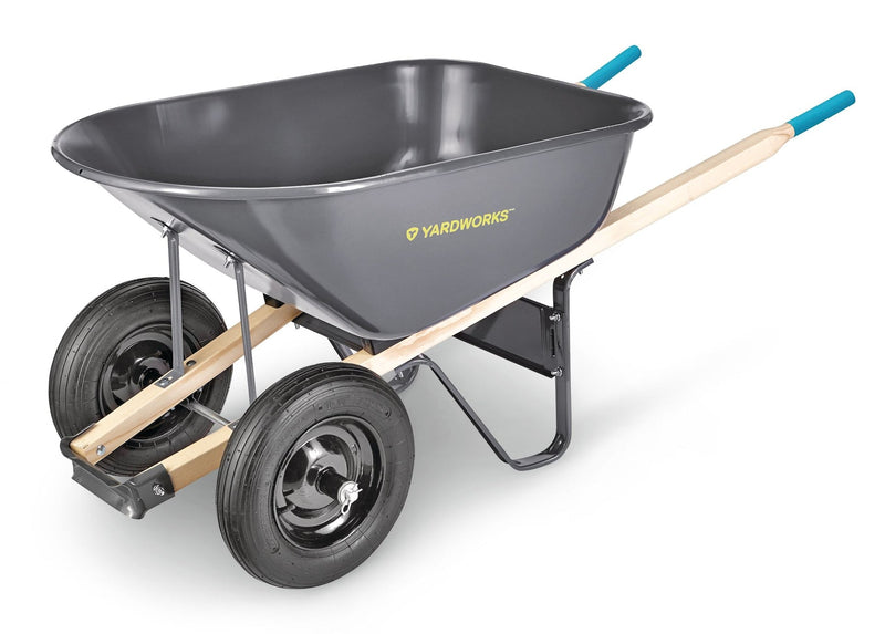 Steel Tray 2-Wheel Garden Wheelbarrow, 6-cu-ft S6568