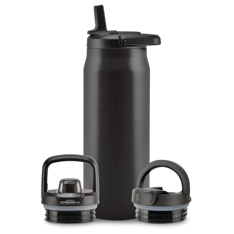 Core Vacuum Insulated Stainless Steel Bottle, 32-oz, Black, with Multi Lid B1029